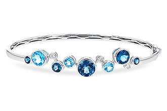 C328-27305: BANGLE 3.95 TW BLUE TOPAZ 4.06 TGW